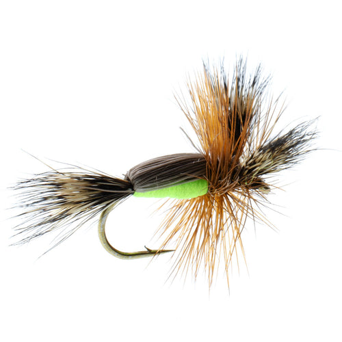 3er-Pack Hakenlose Chartreuse Humpy Classic Hair Wing Trockenfliege – Hakengröße 14