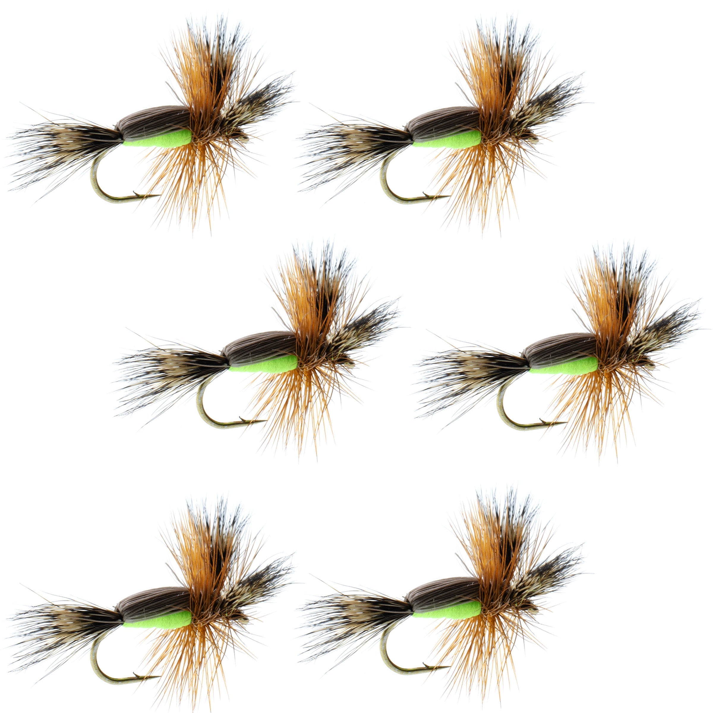 Chartreuse Humpy Classic Hair Wing Trockenfliege – 6 Fliegen Hakengröße 16