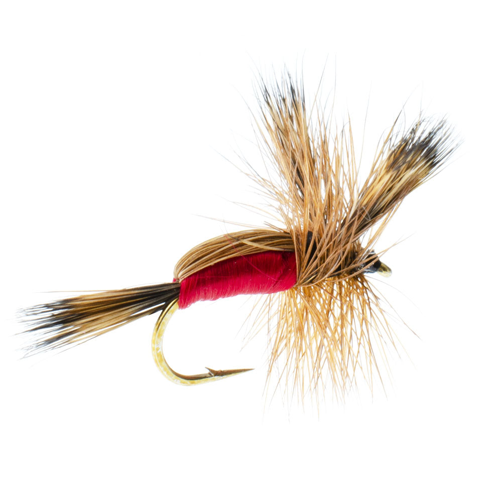 3er-Pack Red Humpy Classic Hair Wing Trockenfliege – Hakengröße 12
