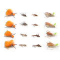 Forellenfliegen-Sortiment – Trockenfliegen-Nymphen-Dropper-Indie-Tandem-Fliegenfischer-Set – 16 Fliegen – Indikator-Trockenfliegen und Dropper-Nymphen