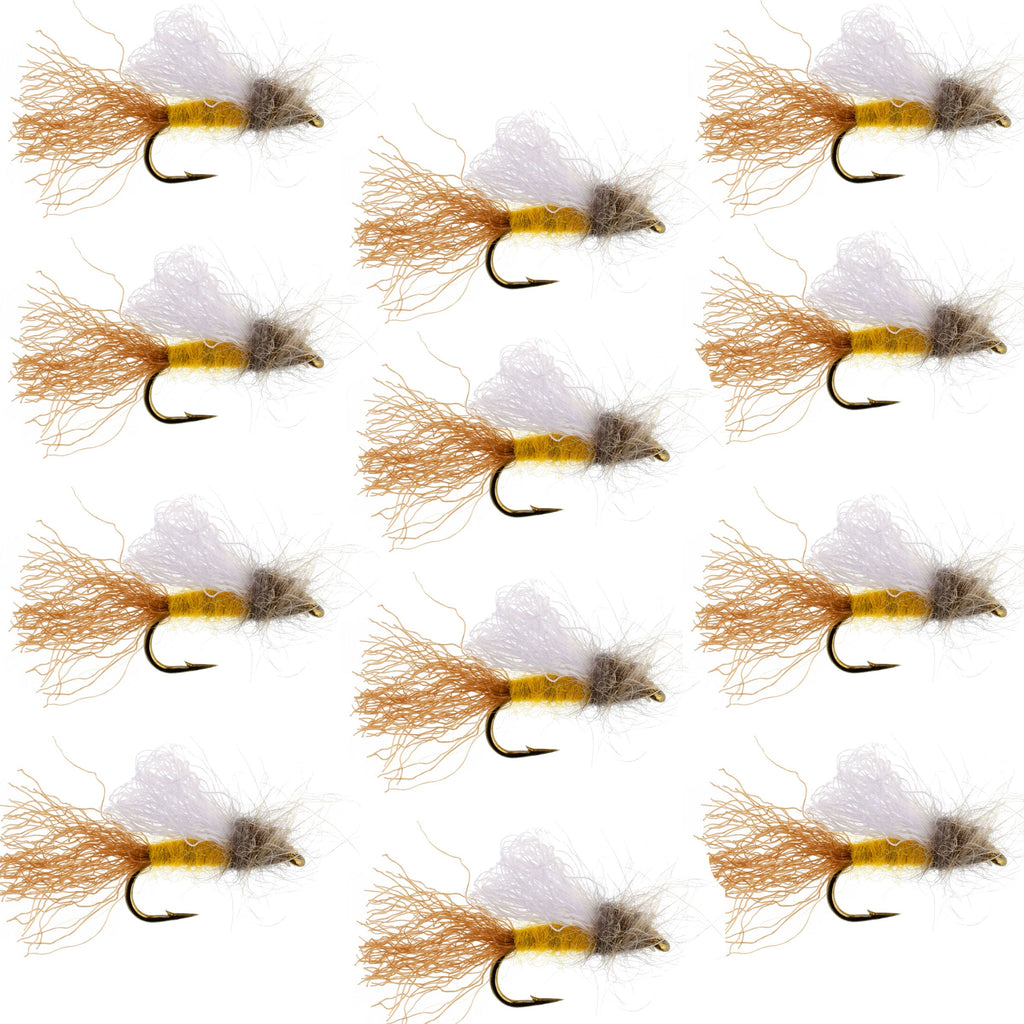 Amber Iris Caddis Emerger Caddis Forellen-Trockenfliege – 12 Fliegen Hakengröße 16