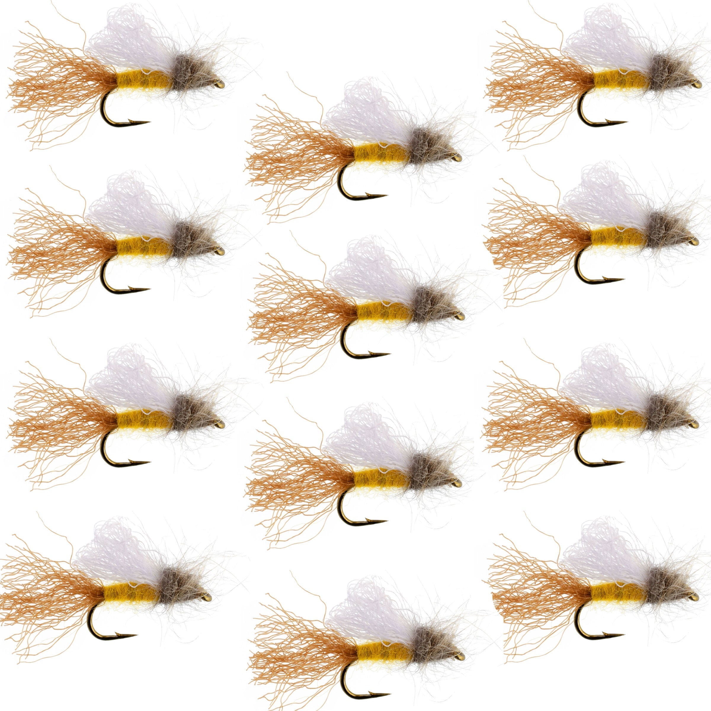 Amber Iris Caddis Emerger Caddis Forellen-Trockenfliege – 12 Fliegen Hakengröße 14