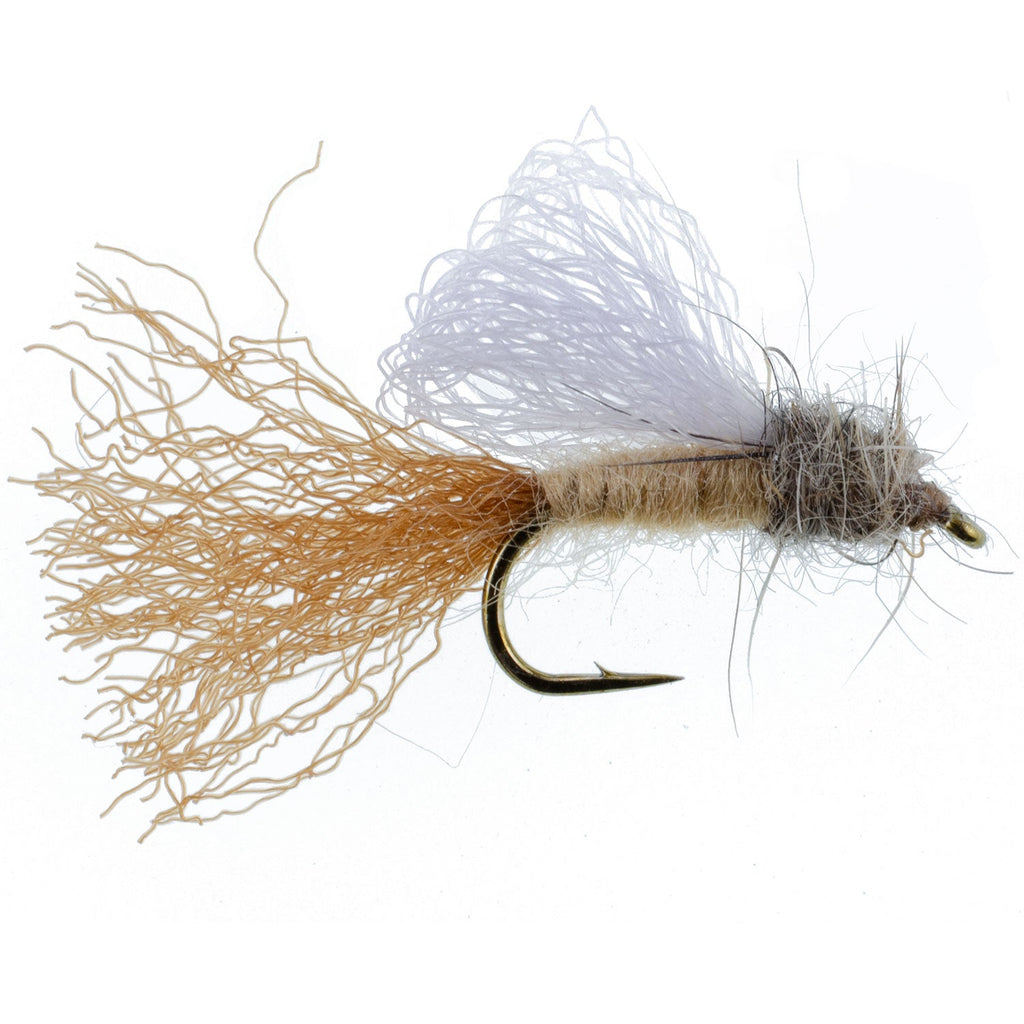Tan Iris Caddis Emerger Caddis Forellen-Trockenfliege – 12 Fliegen Hakengröße 16
