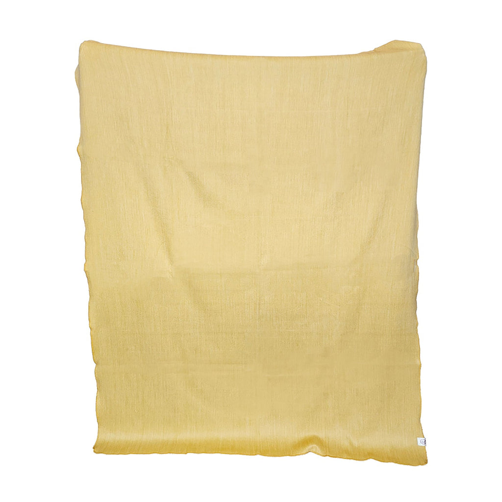 Wendedecke aus Alpaka, handgewebt aus Ecuador – Narzissengelb & Weiß – Kani Collection