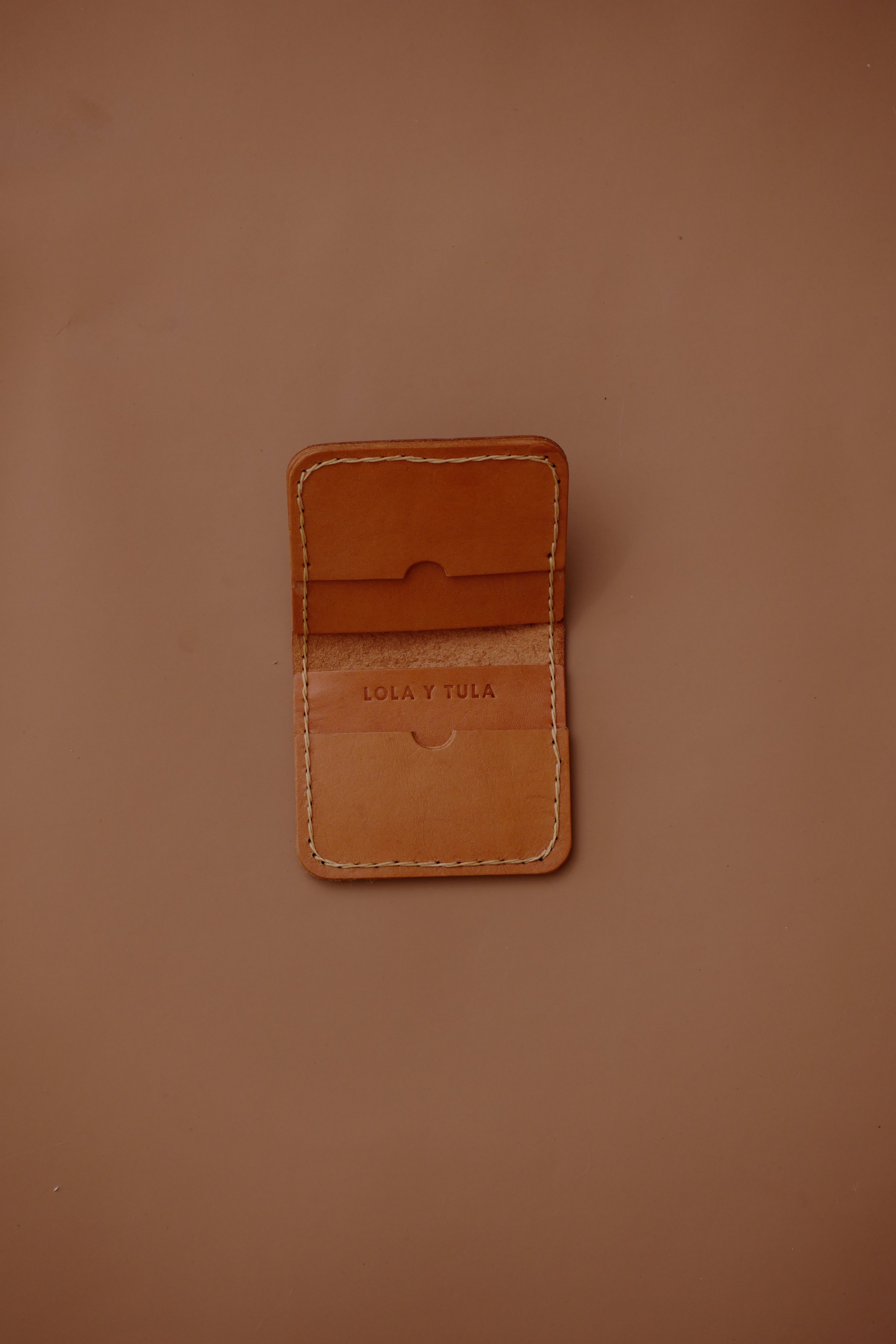 Leder-Kartenetui Camel