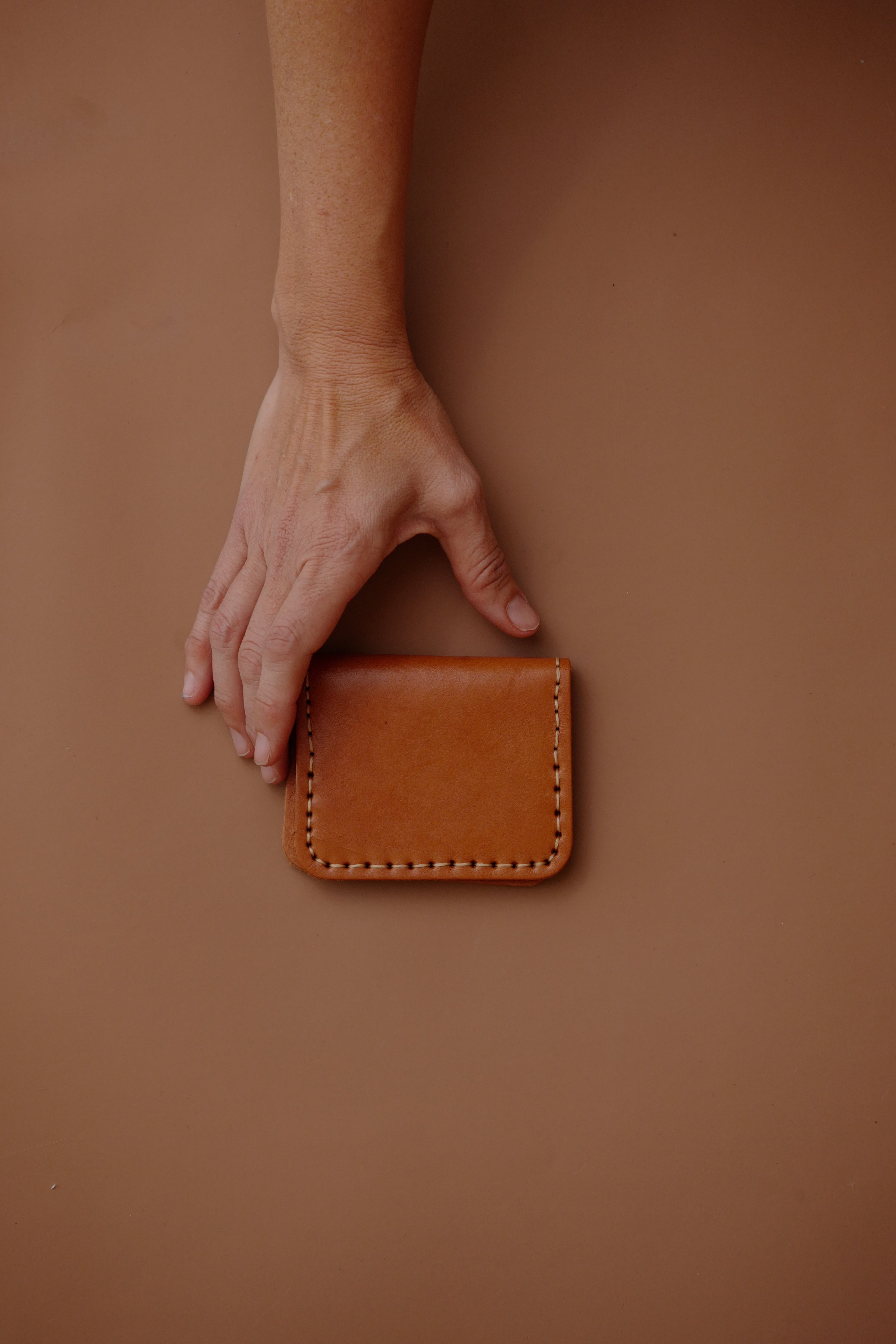 Leder-Kartenetui Camel