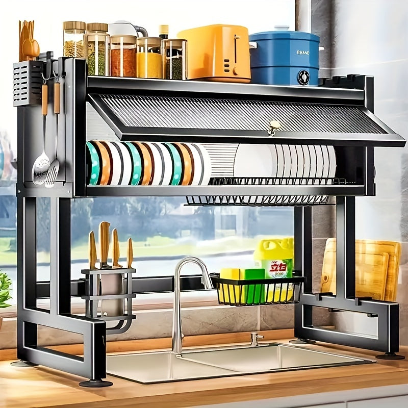 Abtropfgestell über der Spüle 1-stufiger Küchenorganizer staubdichtes Lagerregal