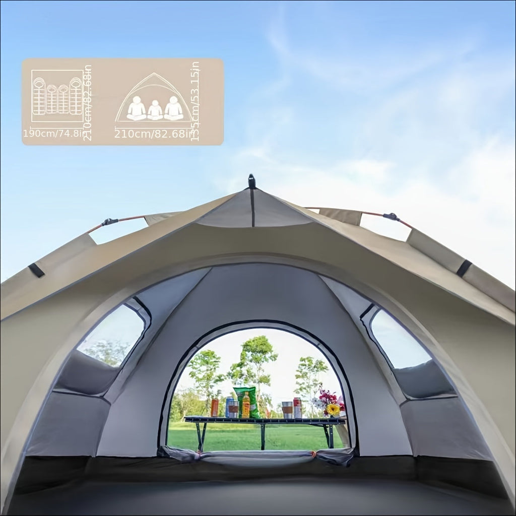 3-4 Personen Instant Pop Up Campingzelt Wasserdicht Schneller Aufbau Outdoor Tragbar