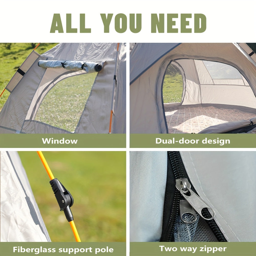 3-4 Personen Instant Pop Up Campingzelt Wasserdicht Schneller Aufbau Outdoor Tragbar