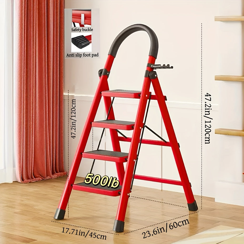 Robuste klappbare Stehleiter, 3/4/5 Stufen, rutschfest, 227 kg Tragkraft, tragbar