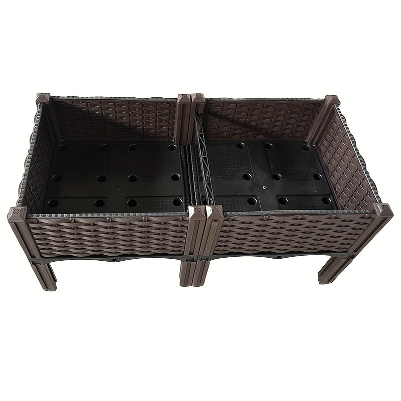 Raised Garden Bed Planter Box w/ Drainage Outdoor Balcony Vegetable Flower