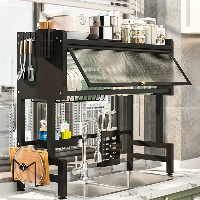 Abtropfgestell über der Spüle 1-stufiger Küchenorganizer staubdichtes Lagerregal