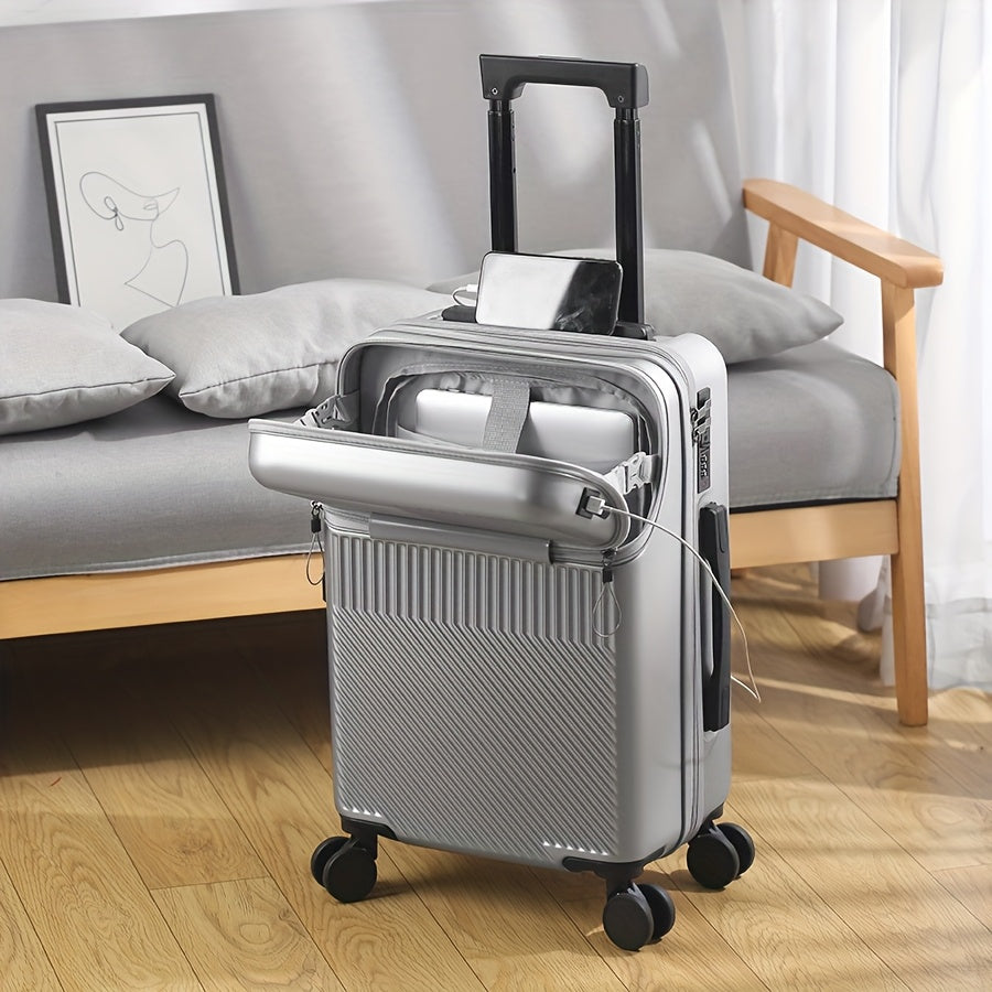 Handgepäck Hartschalenkoffer Spinner USB TSA-Schloss Vordertasche Reisetasche