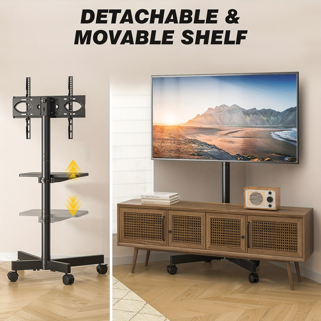 Mobiler TV-Rollwagen 23-60 Zoll TV-Ständer mit Ablage VESA 400x400 40 kg