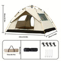 3-4 Personen Instant Pop Up Campingzelt Wasserdicht Schneller Aufbau Outdoor Tragbar