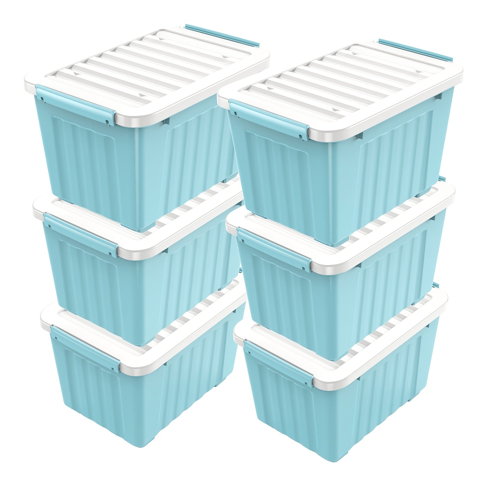 72/97QT Aufbewahrungsbox mit Rollen & Deckel – Stapelbarer Hochleistungs-Organizer 4er-/6er-Pack