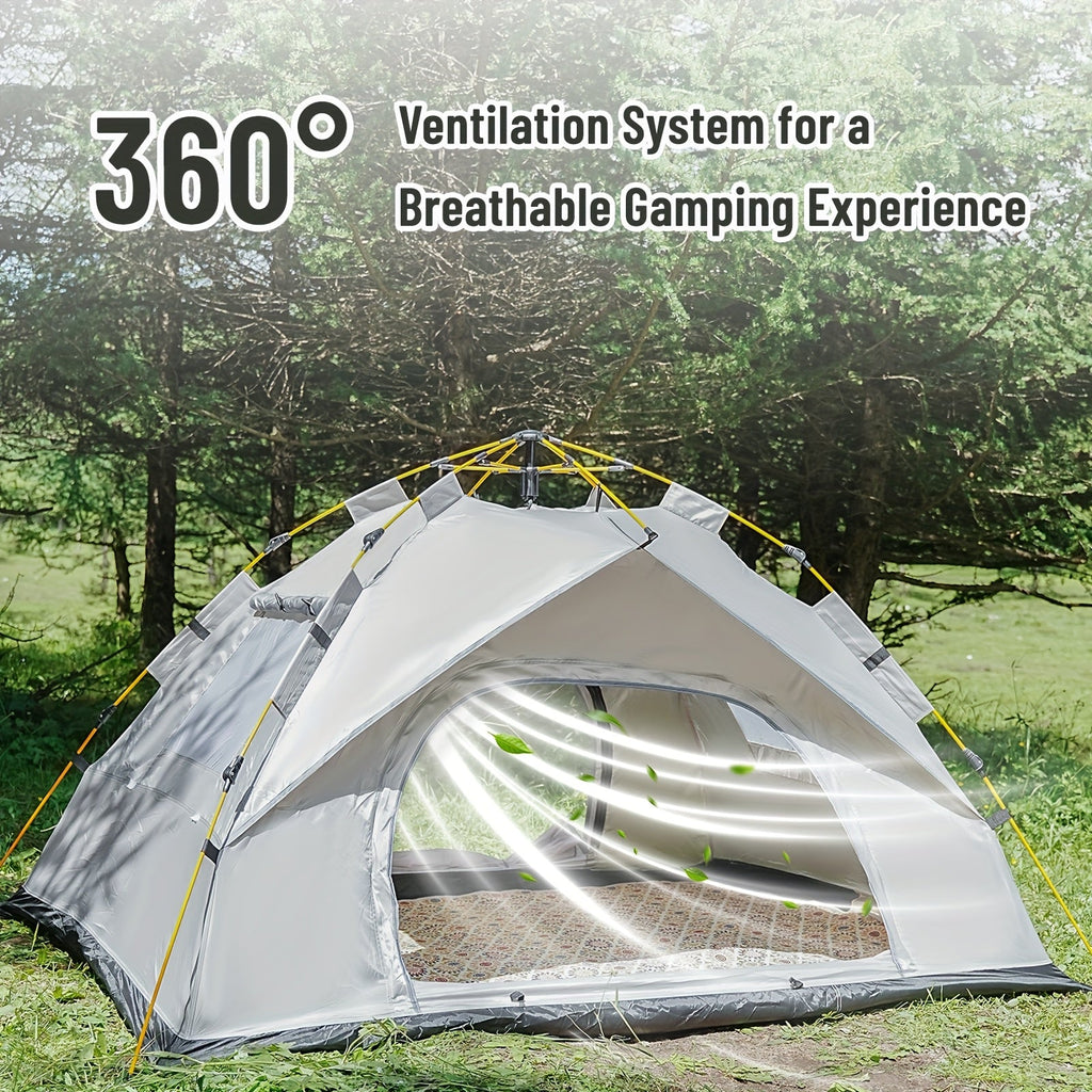 3-4 Personen Instant Pop Up Campingzelt Wasserdicht Schneller Aufbau Outdoor Tragbar