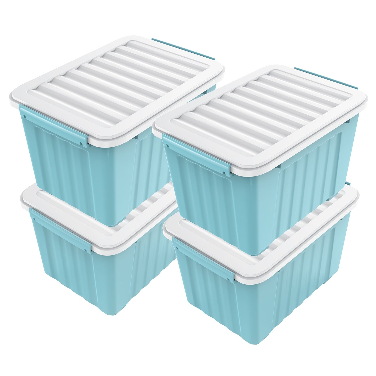 72/97QT Aufbewahrungsbox mit Rollen & Deckel – Stapelbarer Hochleistungs-Organizer 4er-/6er-Pack