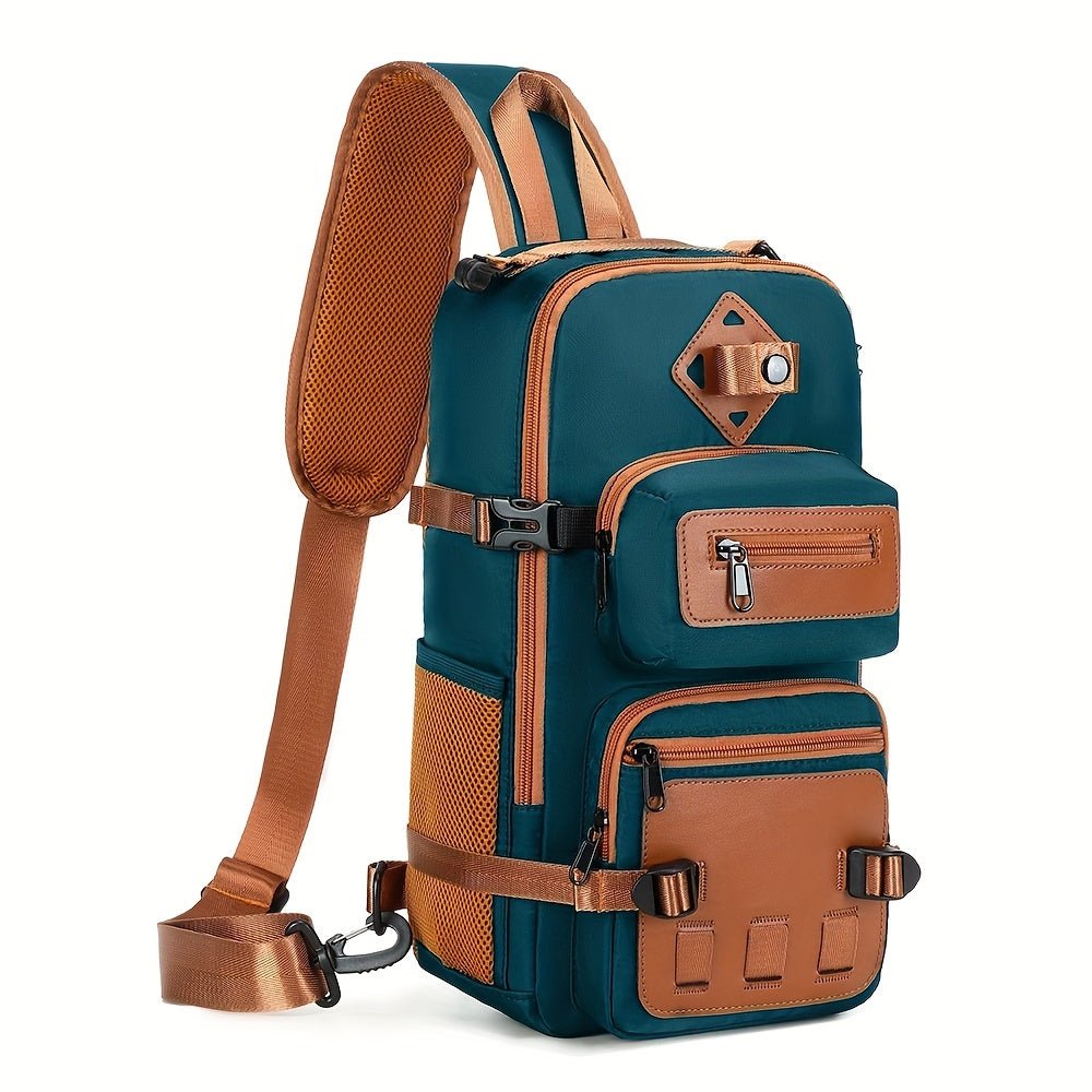 Anti-Diebstahl-Sling Bag für Herren, Umhängetasche, Brustrucksack, USB, wasserdicht, Reisetasche