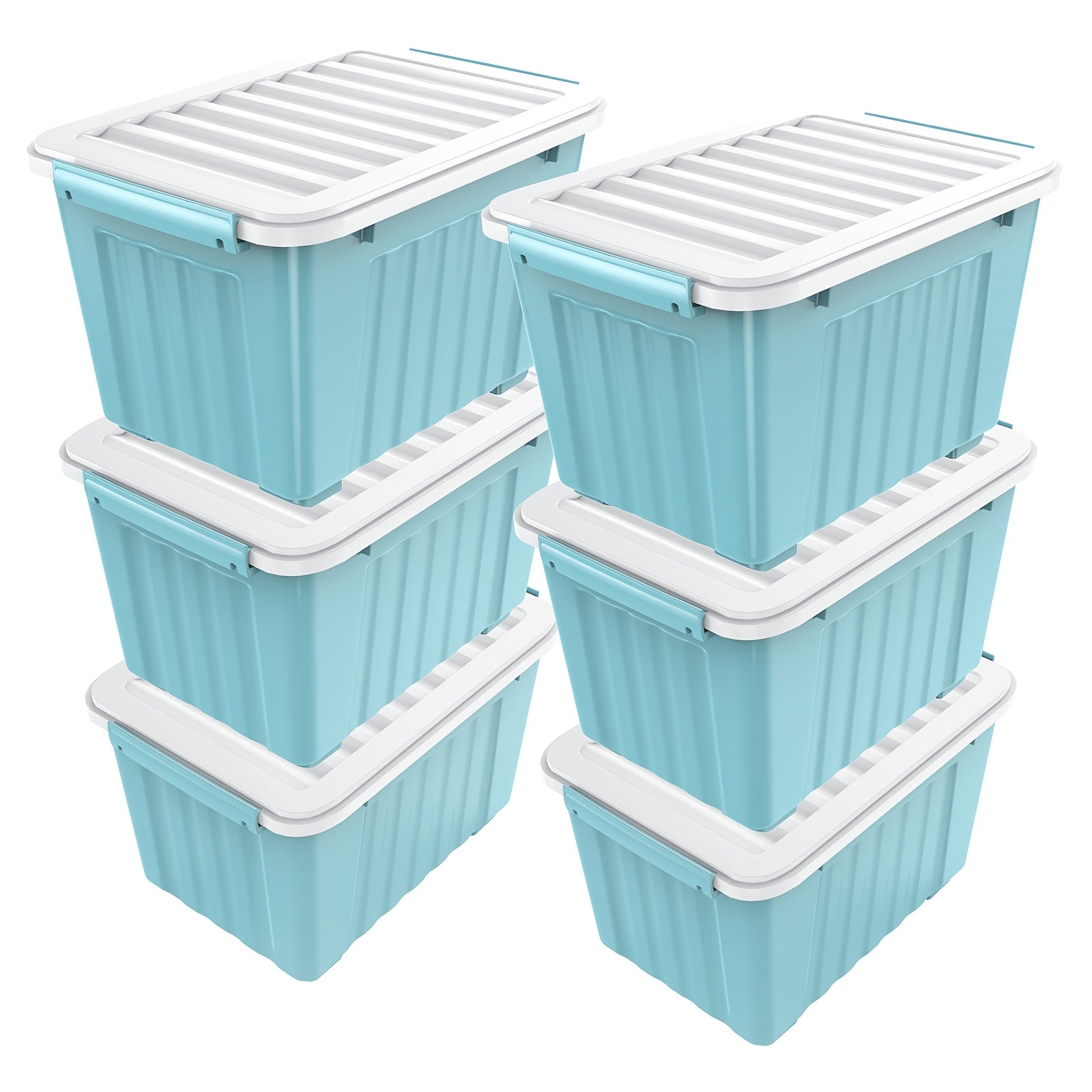72/97QT Aufbewahrungsbox mit Rollen & Deckel – Stapelbarer Hochleistungs-Organizer 4er-/6er-Pack