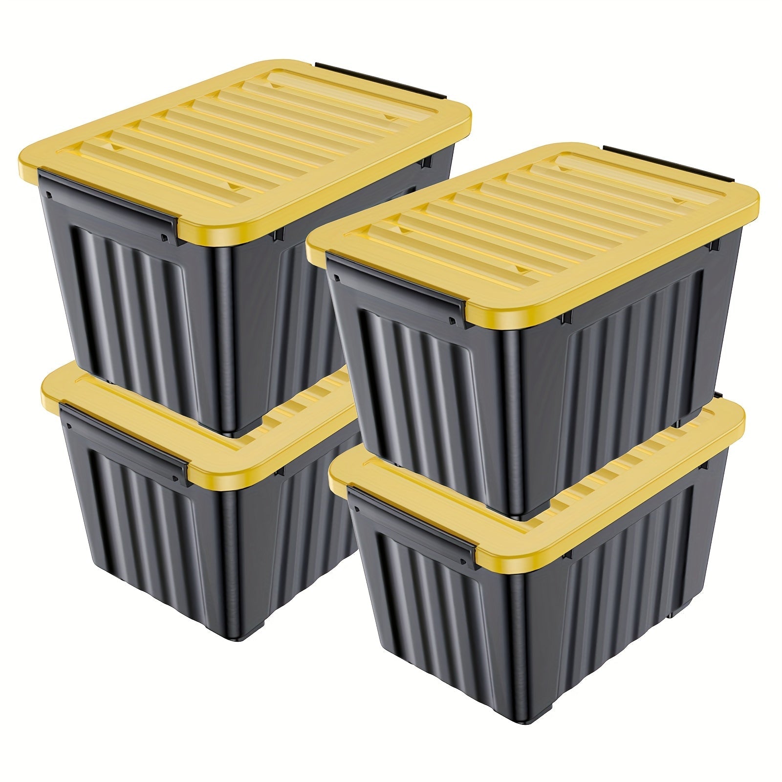 72/97QT Aufbewahrungsbox mit Rollen & Deckel – Stapelbarer Hochleistungs-Organizer 4er-/6er-Pack
