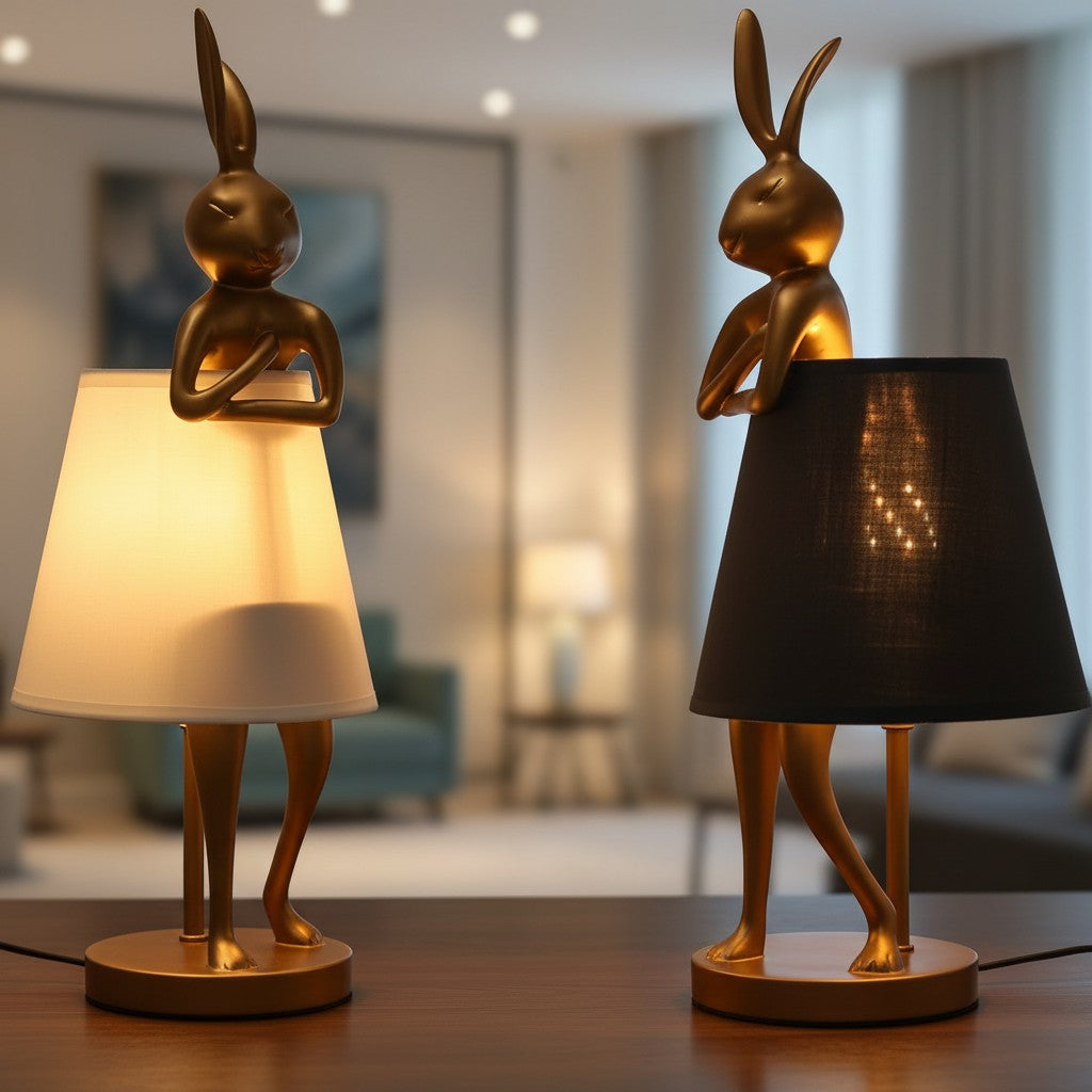 Moderne Hasen-Tischlampe mit einstellbarem Licht
