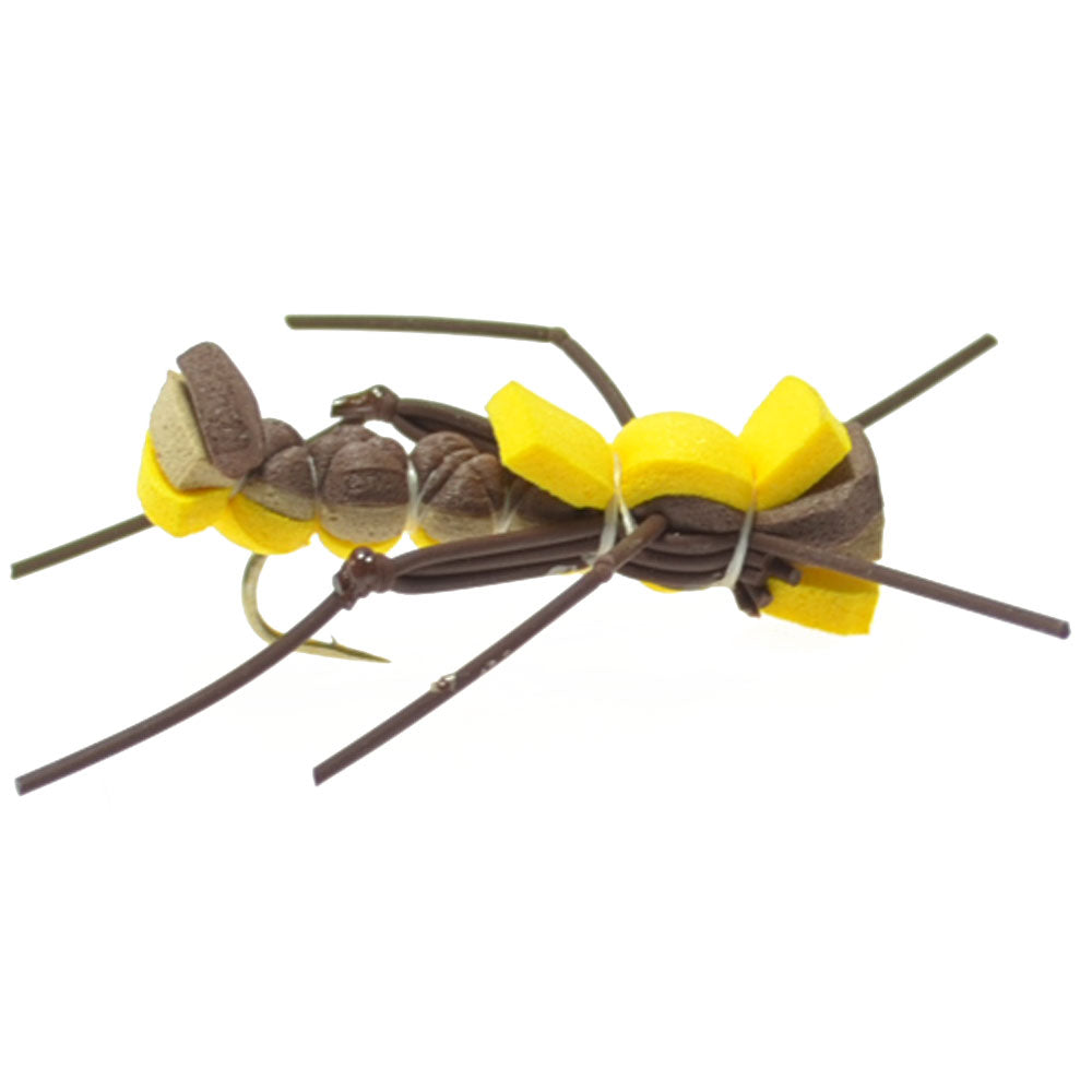 Forellenfliegen-Sortiment – Schaumstoffkörper, gut sichtbare Heuschrecken-Trockenfliegen-Kollektion
