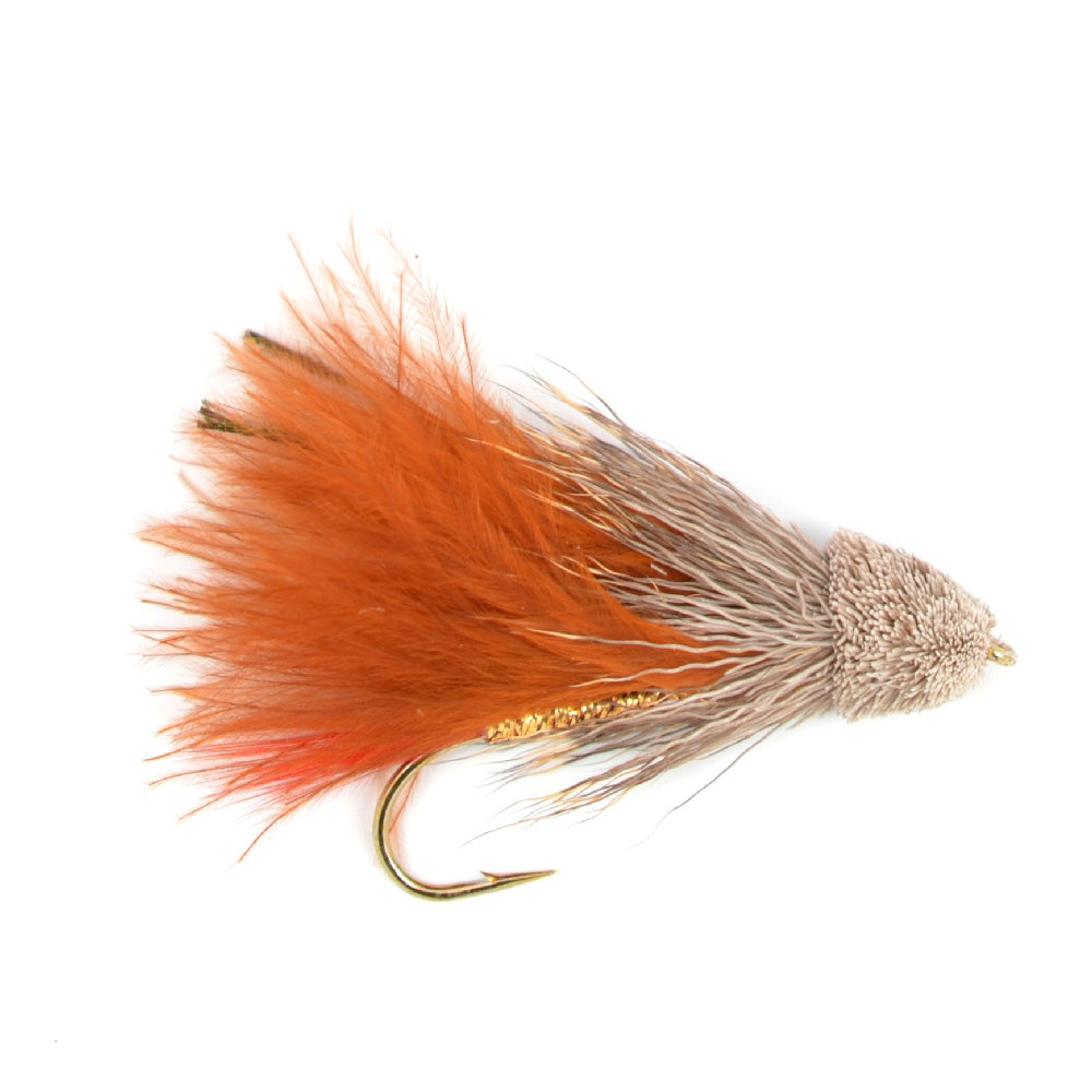 Brown Marabou Muddler Minnow Streamer Fly - 4 Flies Size 4