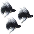 3er-Pack Mini Sex Dungeon Streamer Schwarz – Größe 6 – Artikulierte Forellen-, Barsch-, Steelhead-, Lachs- und Bass-Fliegen zum Fliegenfischen