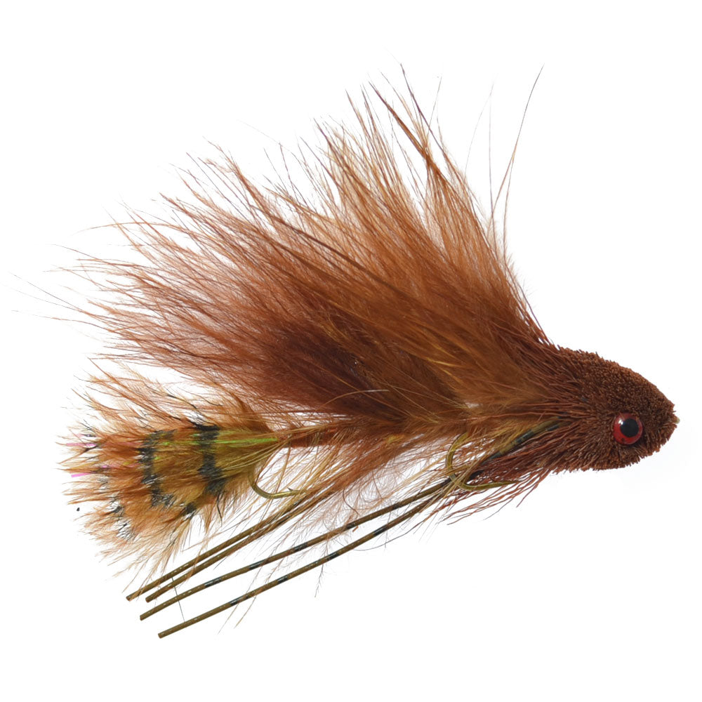 3er-Pack Mini Sex Dungeon Streamer Braun – Größe 6 – Gelenkige Forellen-Barsch-Steelhead-Lachs- und Barsch-Fliegen zum Fliegenfischen