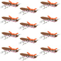 Moorish Hopper Brown Pink Foam Body Grasshopper Fliege – 1 Dutzend Fliegen Hakengröße 10