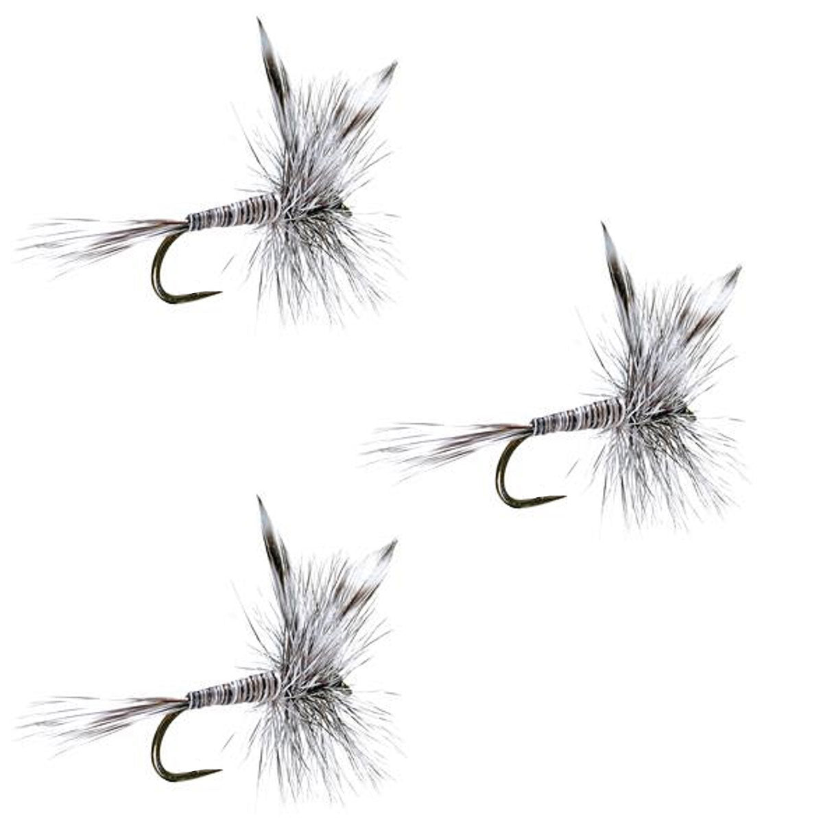 3er-Pack widerhakenlose Mosquito Classic Forellen-Trockenfliegen – Hakengröße 16