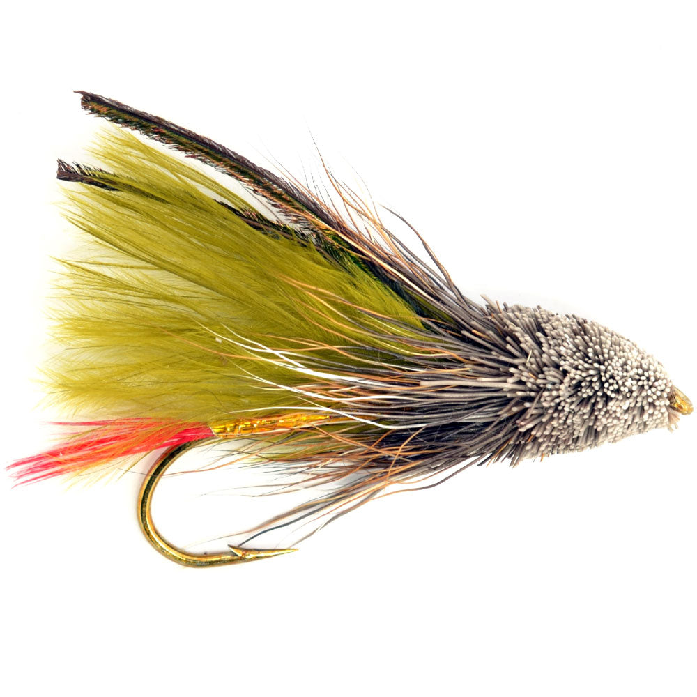 Oliven-Marabou-Muddler-Minnow-Streamer-Fliege - 4 Fliegen - Größe 8