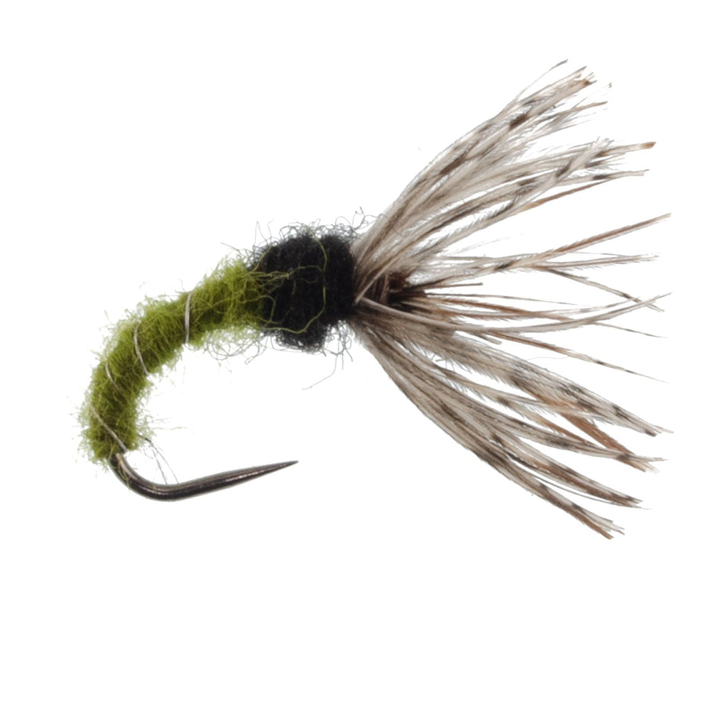 3er Pack Olive Zebra Sakasa Kebari – Tenkara-Fliegen – Größe 14