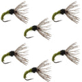 Olive Zebra Sakasa Kebari - 6 Tenkara Flies - Size 14