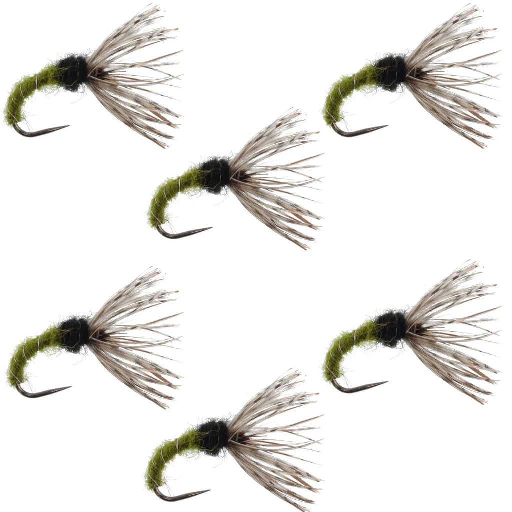 Olive Zebra Sakasa Kebari – 6 Tenkara-Fliegen – Größe 12
