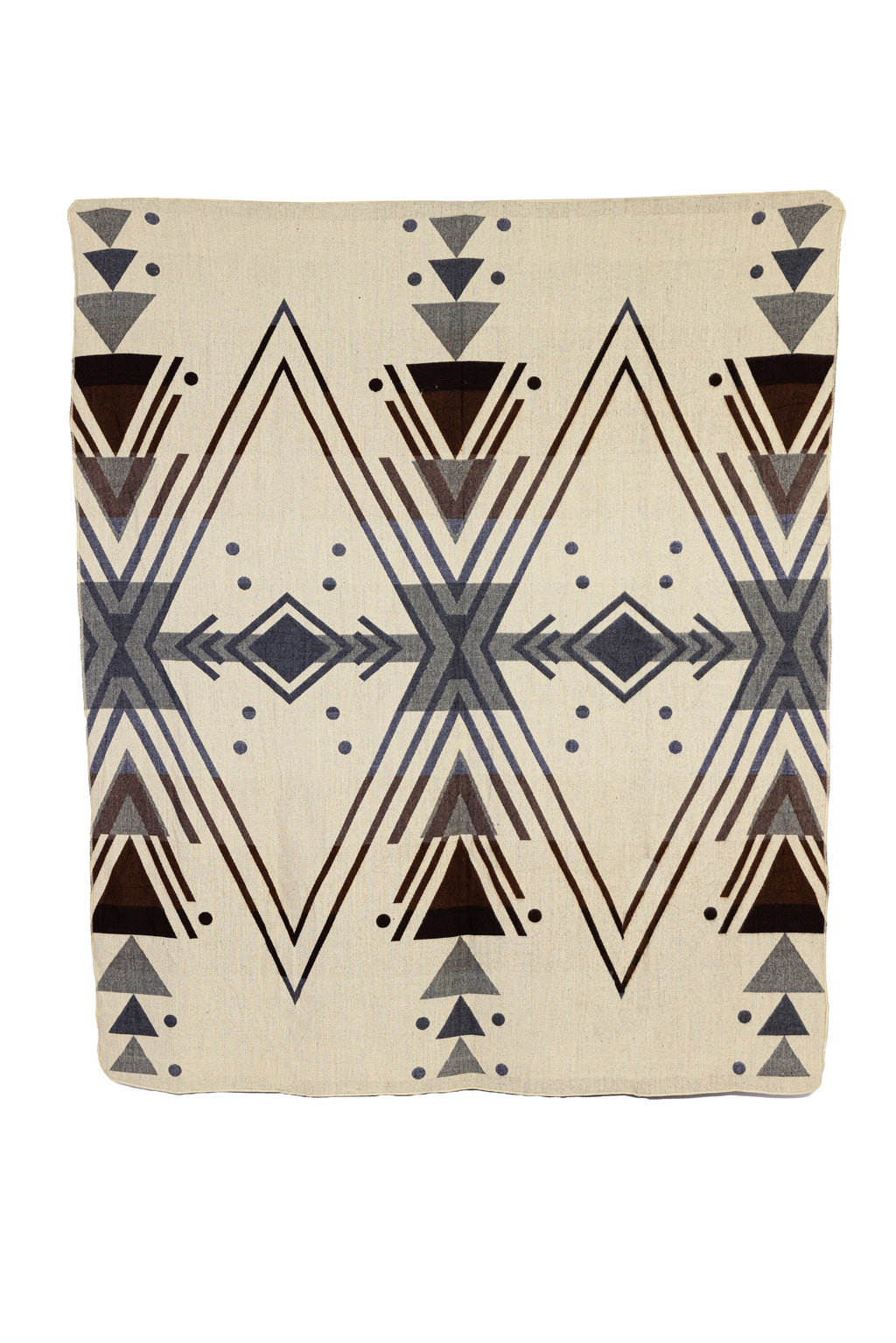 Handwoven Reversible Chevron Gray Brown Red & Cream Alpaca Throw - Yachana Collection