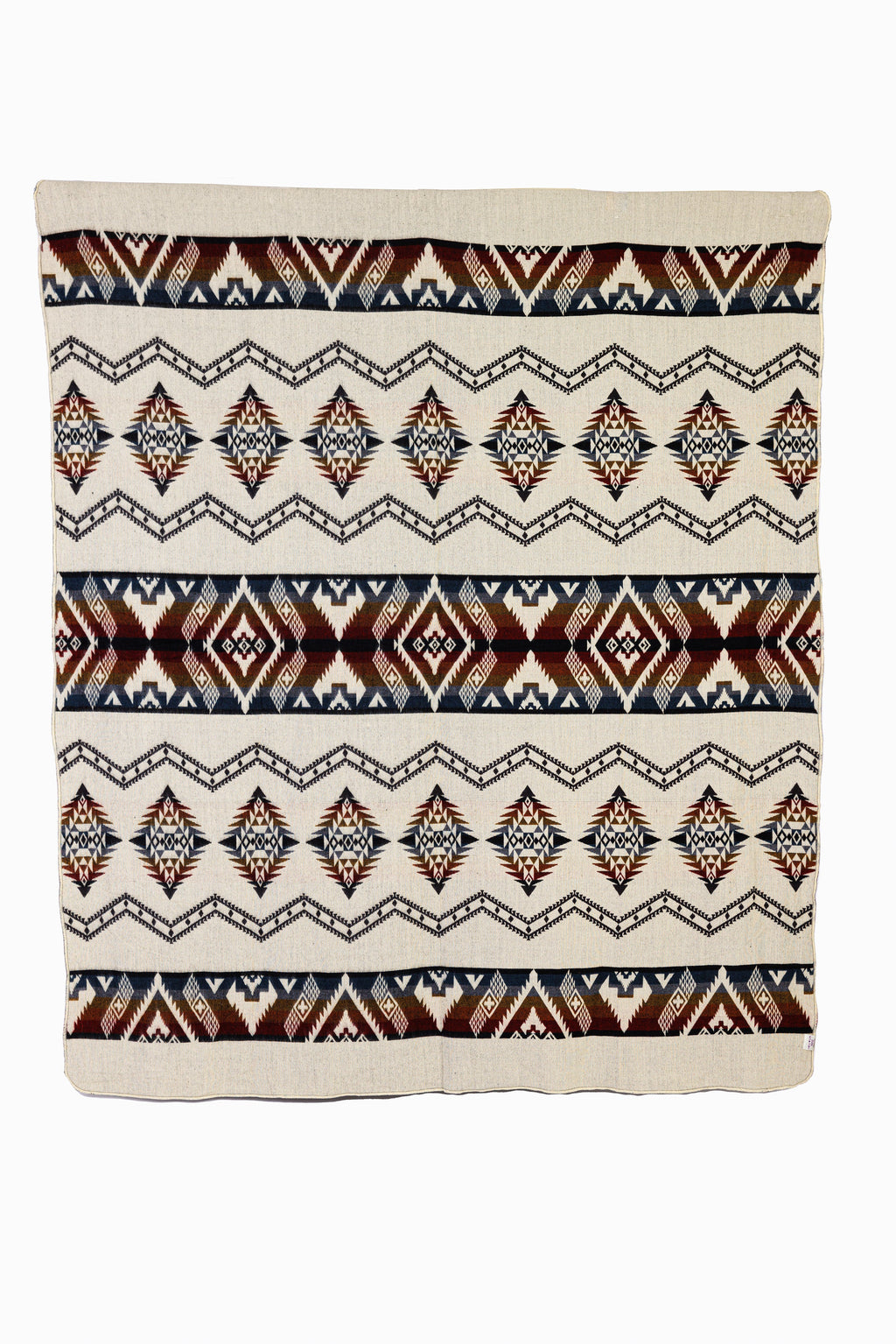 Handwoven Reversible Brown Red Wave Alpaca Throw Blanket- Yachana Collection