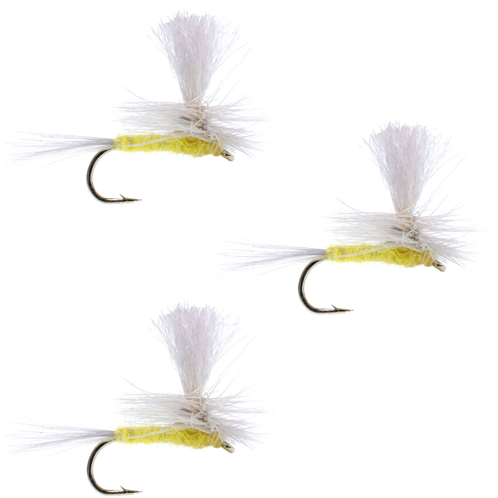 3er-Pack Pale Morning Dun Fallschirm PMD Klassische Trockenfliege Hakengröße 14