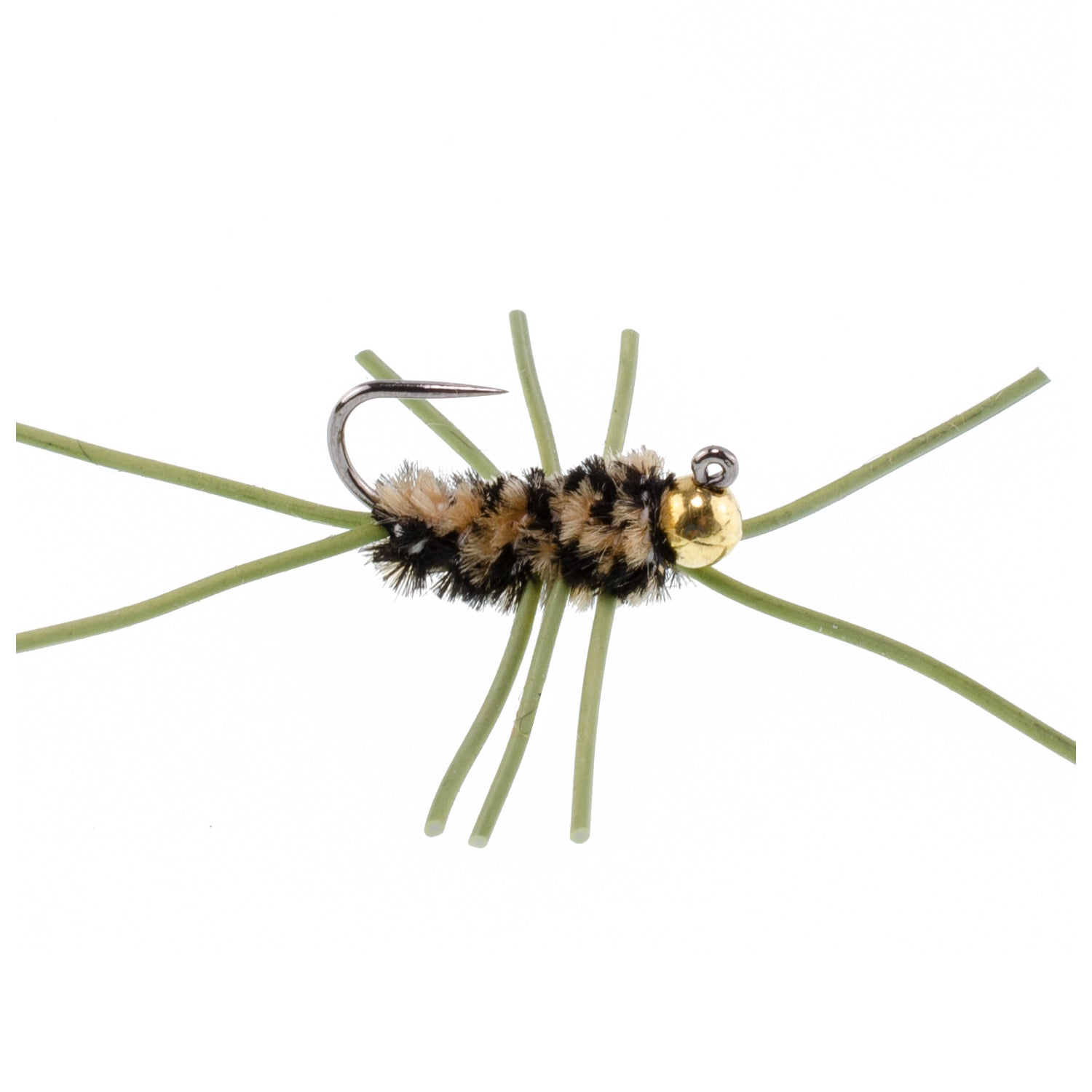 Widerhakenlose Pat's Rubber Legs Tungsten Bead Jigged Coffee/Black Euro Nymph – Set mit 6 Fliegen Hakengröße 10
