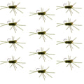 Pat's Rubber Legs Tungsten-Jig Dunkeloliv Euro Nymphe 12 Fliegen Größe 10