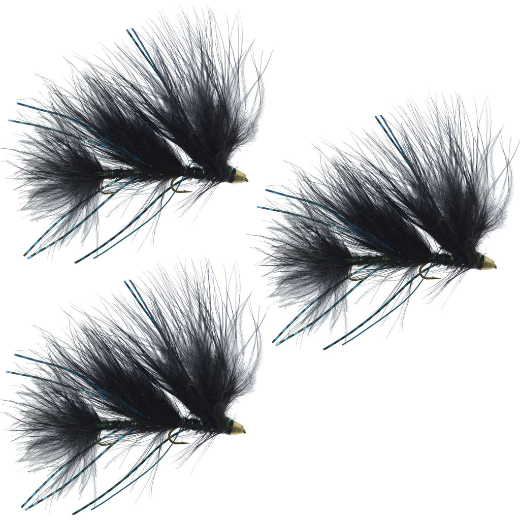 3 Pack Circus Peanut Envy Articulated Streamers Black - Size 6
