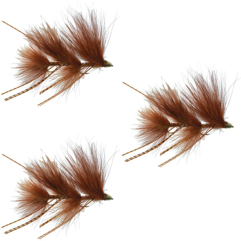 3er-Pack Circus Peanut Envy Articulated Streamers Braun – Größe 6