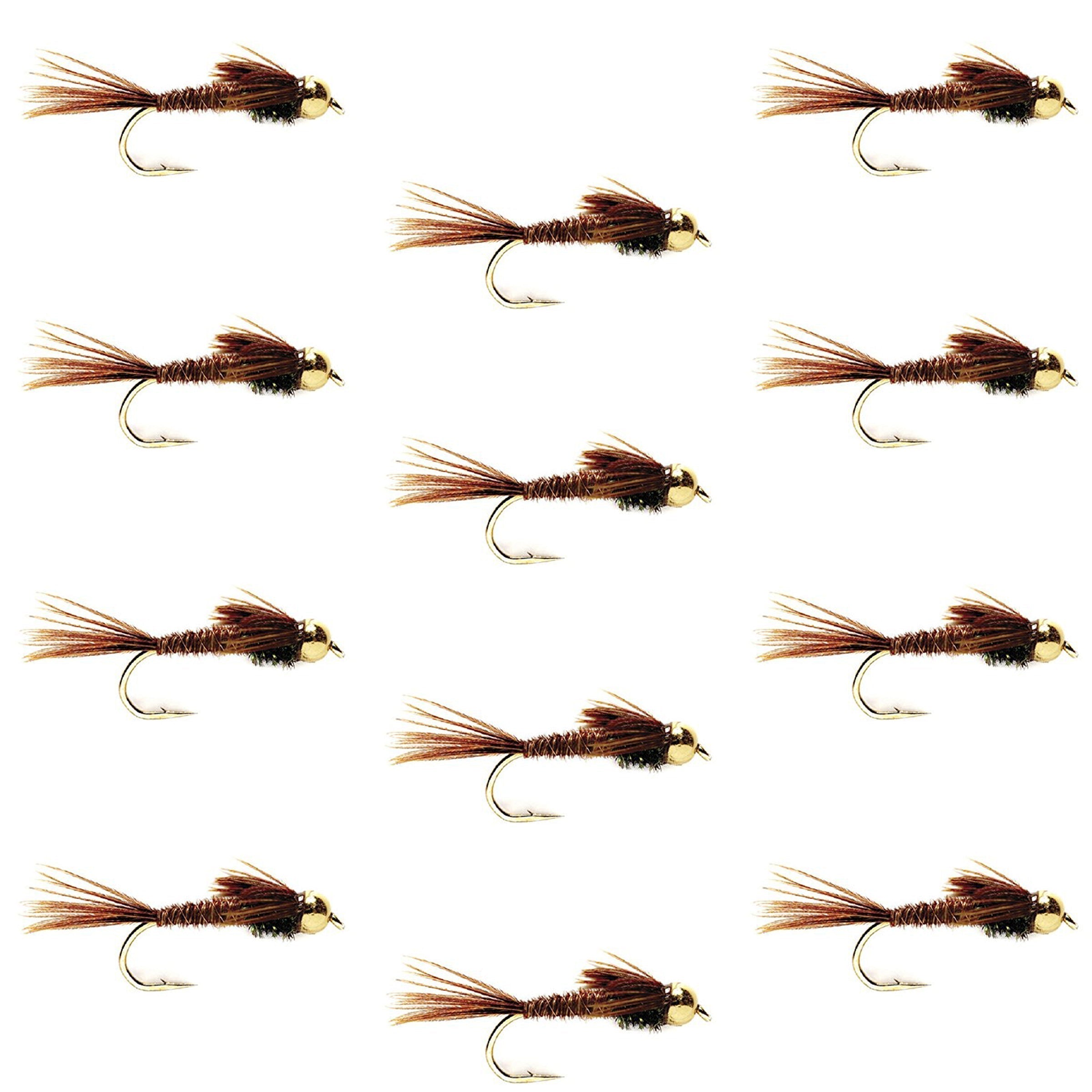 Goldkopf-Fasanenschwanz-Nymphen, 1 Dutzend, zum Fliegenfischen, Hakengröße 16