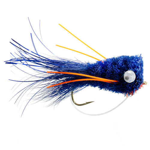 3er-Pack Bass Popper Größe 6 – Blau-Orangener Bass-Bug mit Krautschutz