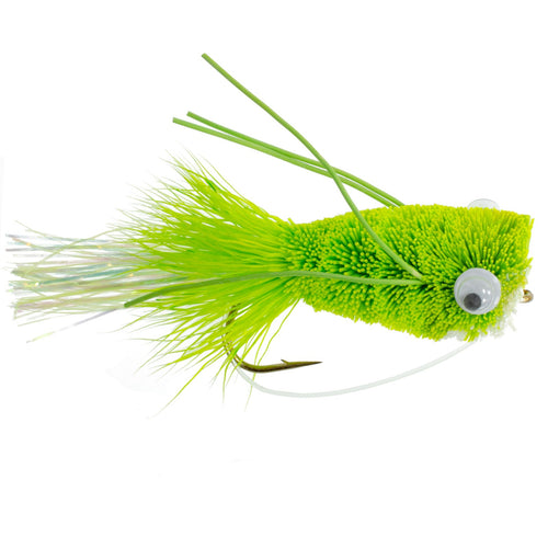 3er-Pack Bass Popper Größe 6 – Chartreuse Bass Bug mit Krautschutz