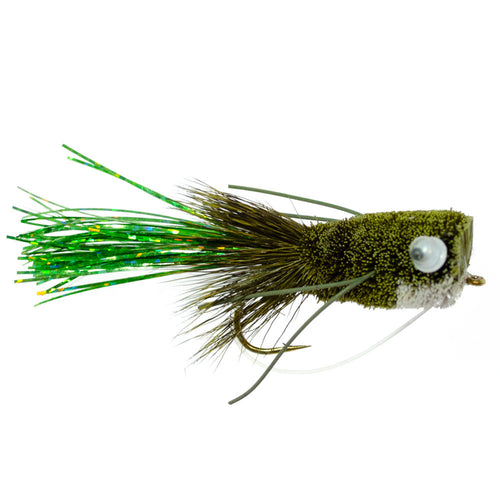 3er Pack Bass Popper Größe 6 - Oliven-Bass Bug mit Krautschutz