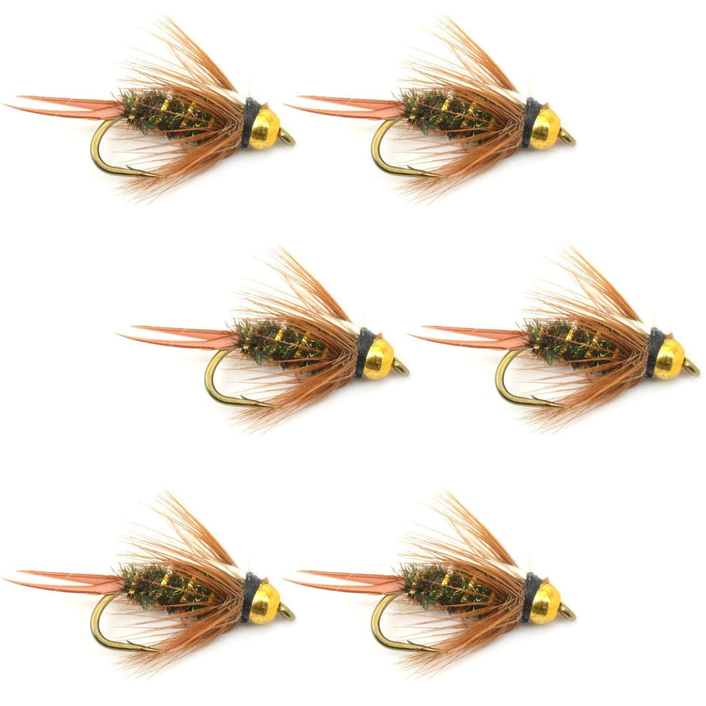 Bead Head Prince Nymph Fliegen zum Fliegenfischen – 6er-Set, Hakengröße 16