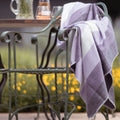 Alpaca Throw Blanket Handwoven From Ecuador - Purples Lavender & Cream - Nawi Collection