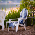 Alpaca Throw Blanket Handwoven From Ecuador - Denim Blues, Light Black & Cream - Nawi Collection
